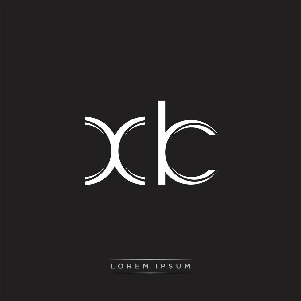 XK Initial Letter Split Lowercase Logo Modern Monogram Template Isolated on Black White vector