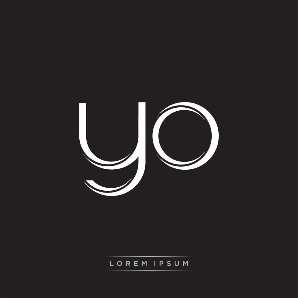 YO Initial Letter Split Lowercase Logo Modern Monogram Template Isolated on Black White vector