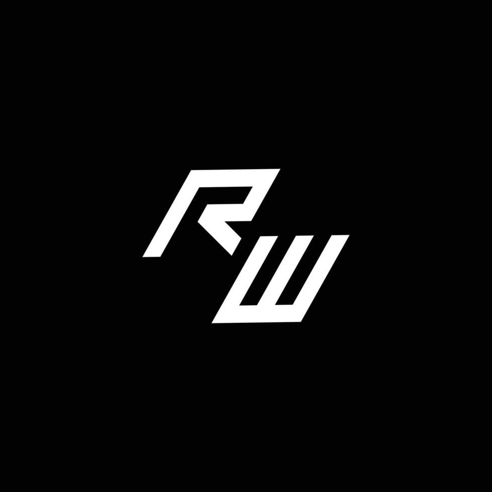 RW logo monogram with up to down style modern design template vector