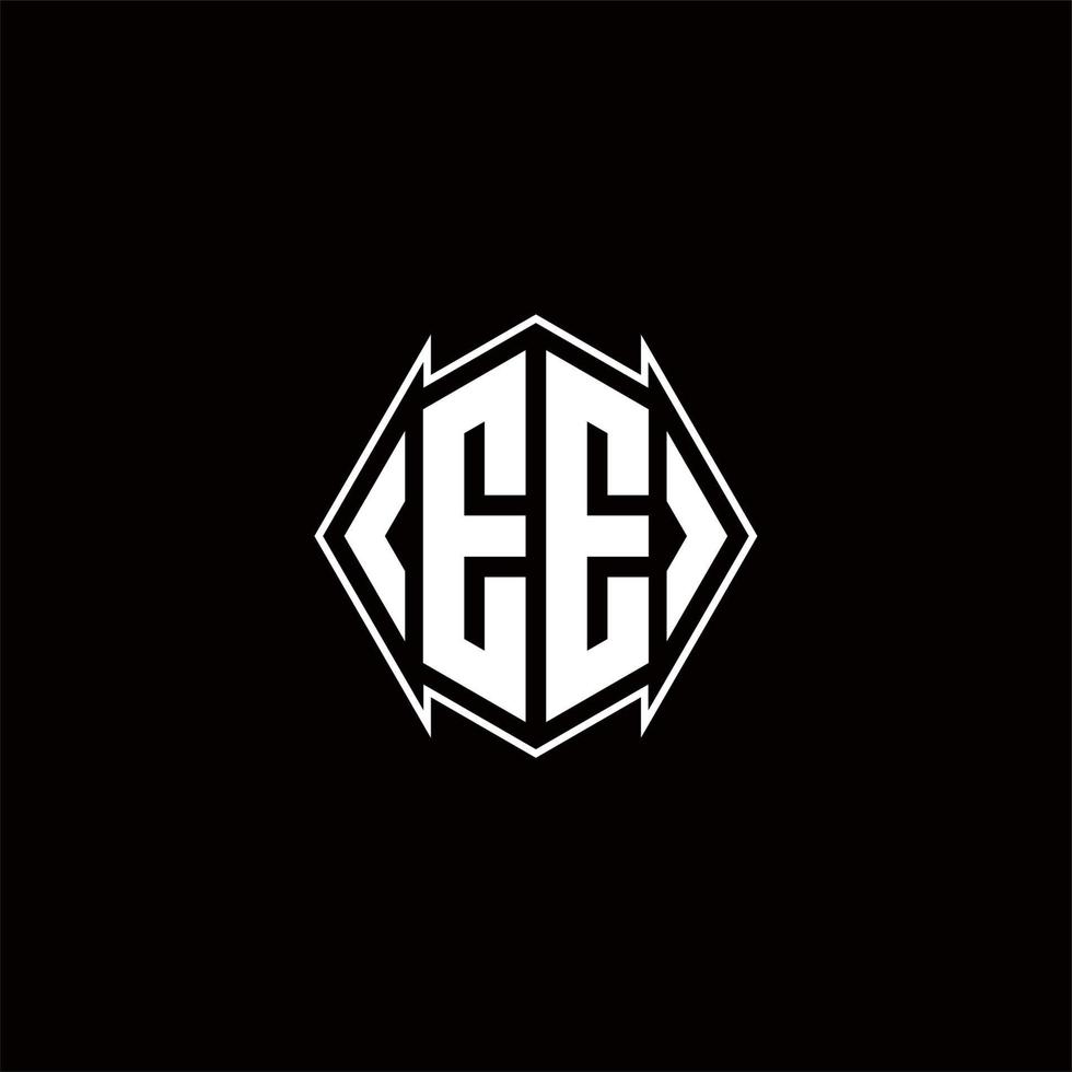 EE Logo monogram with shield shape designs template vector