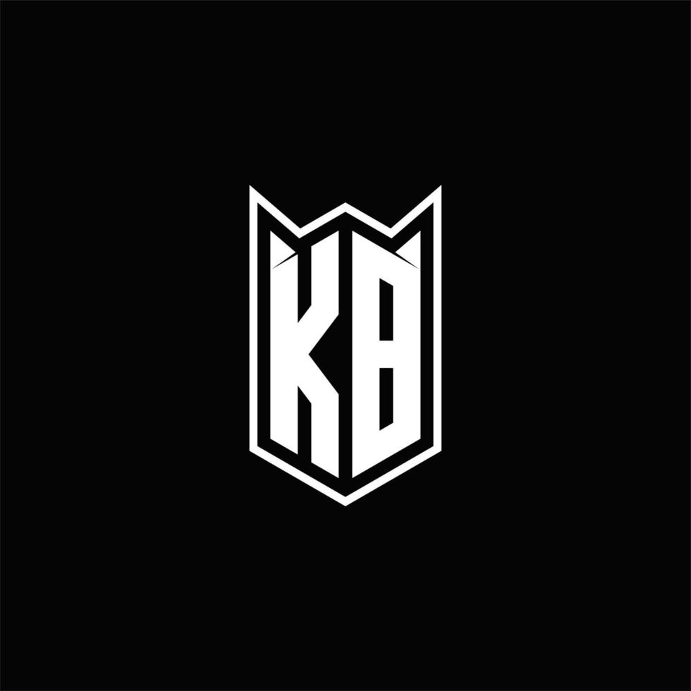 KB Logo monogram with shield shape designs template vector