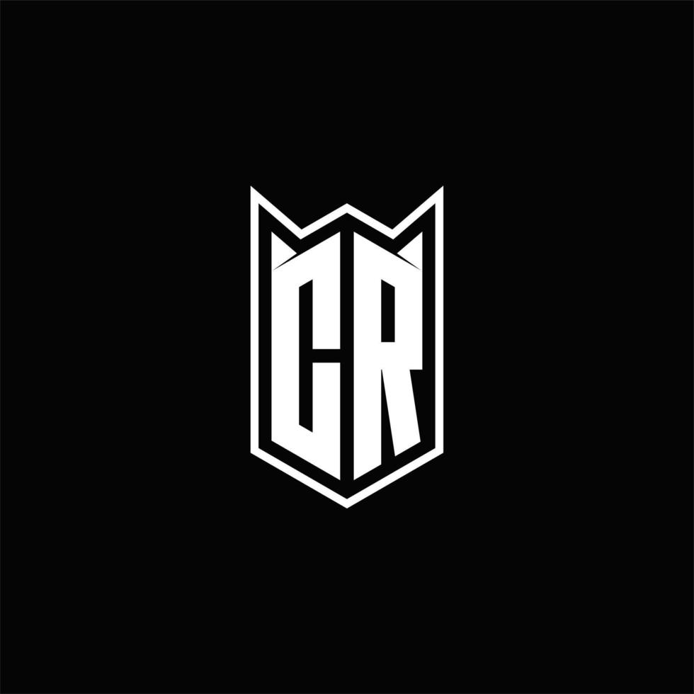 CR Logo monogram with shield shape designs template vector