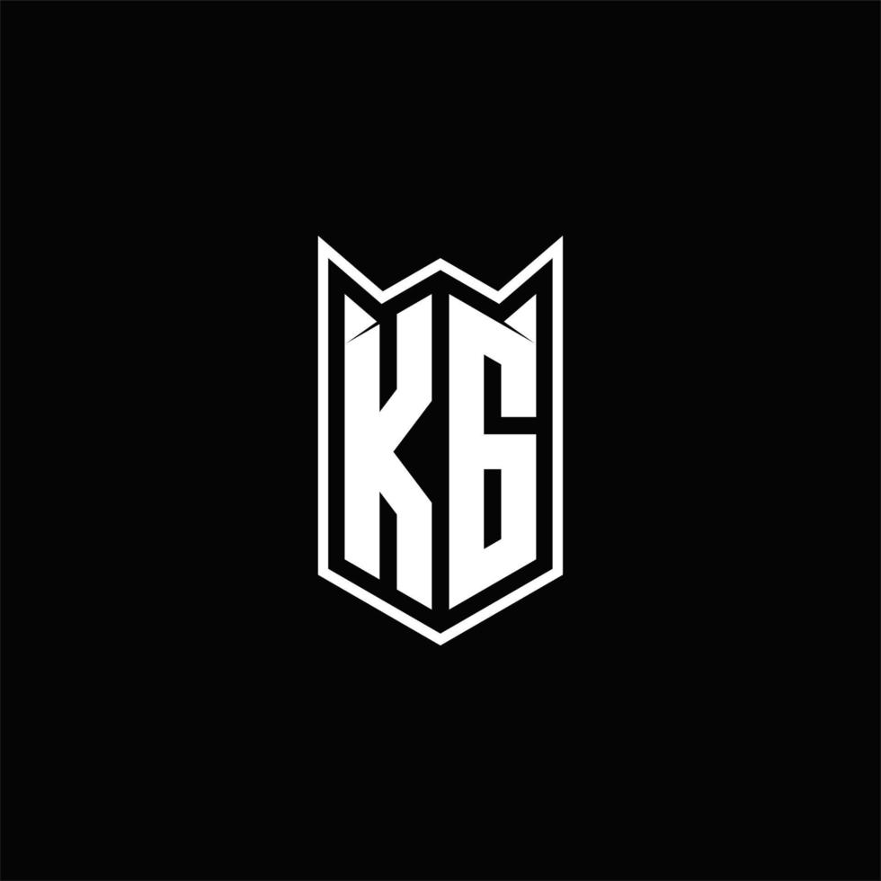 KG Logo monogram with shield shape designs template vector