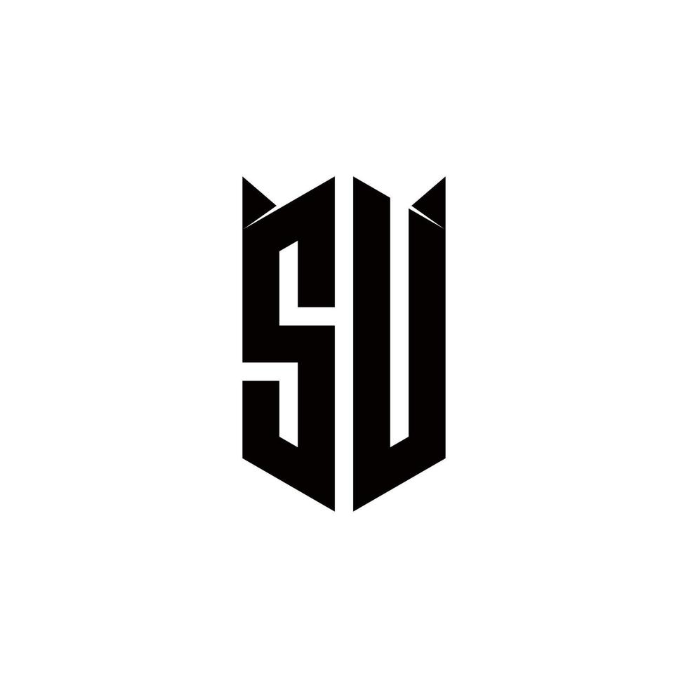 su logo monograma con proteger forma diseños modelo vector