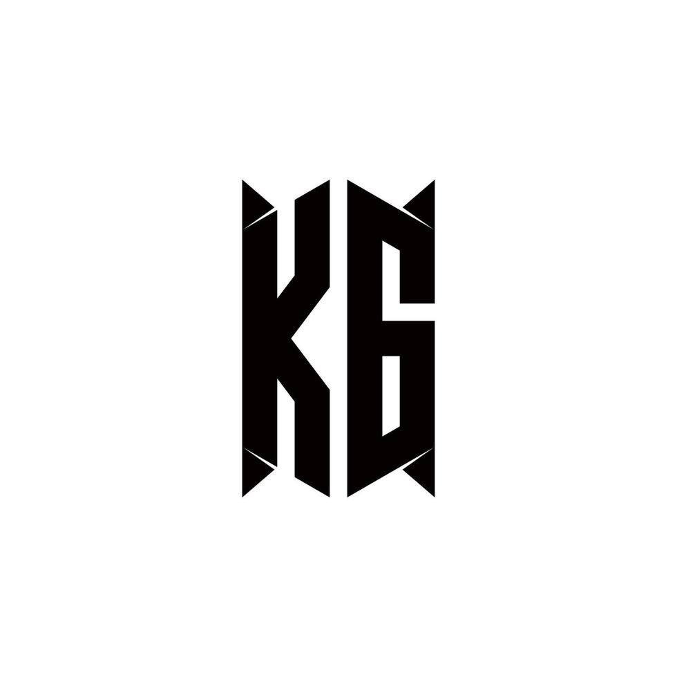 KG Logo monogram with shield shape designs template vector