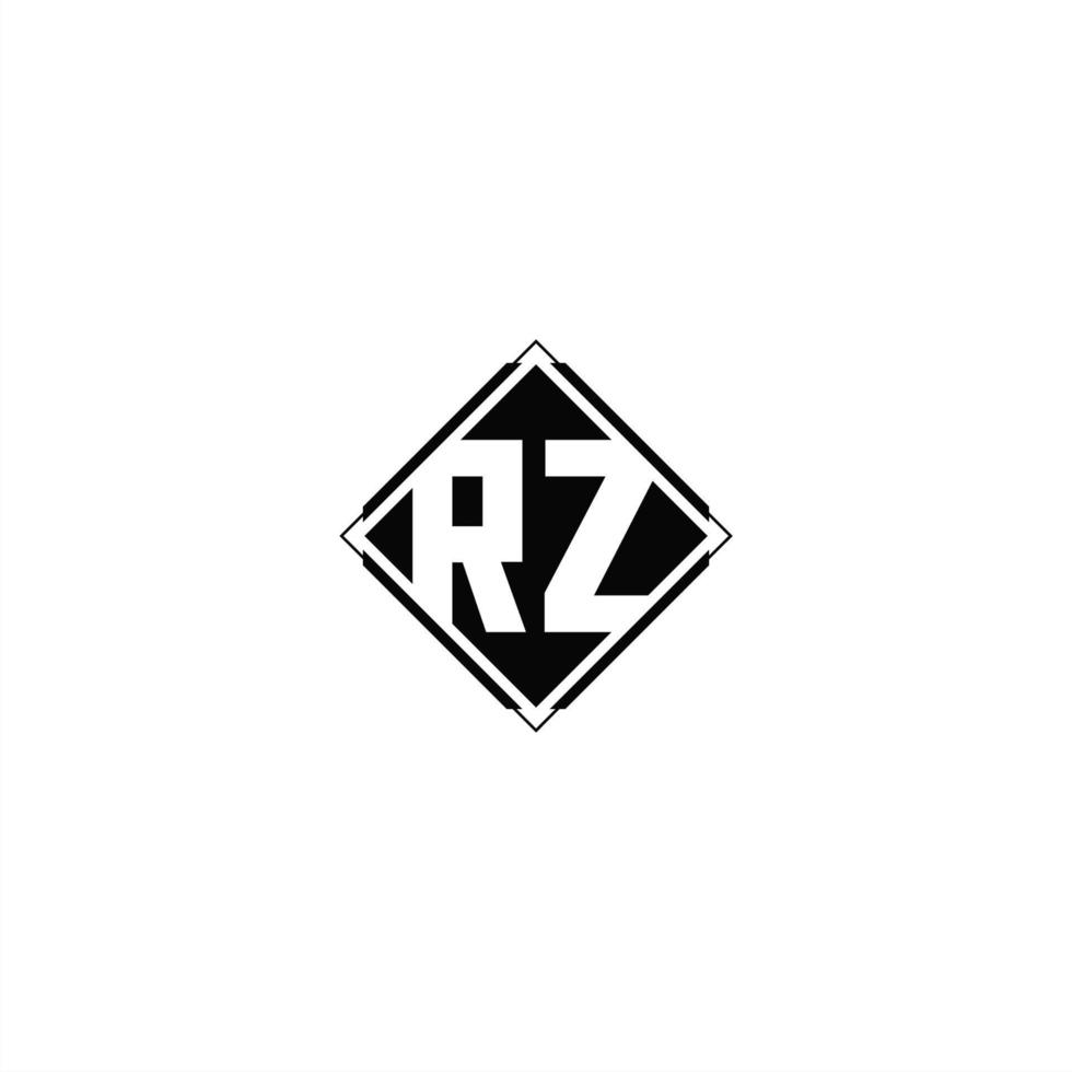 Monogram logo design with diamond square shape vector