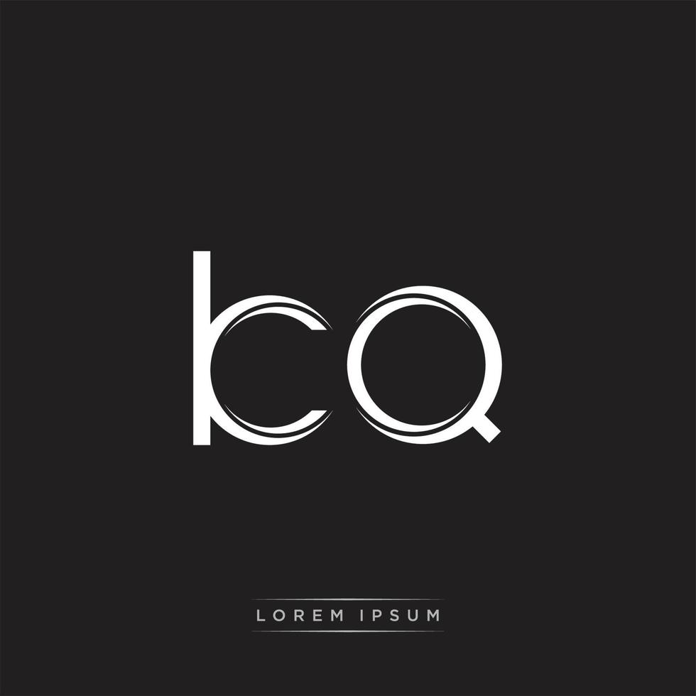 KQ Initial Letter Split Lowercase Logo Modern Monogram Template Isolated on Black White vector