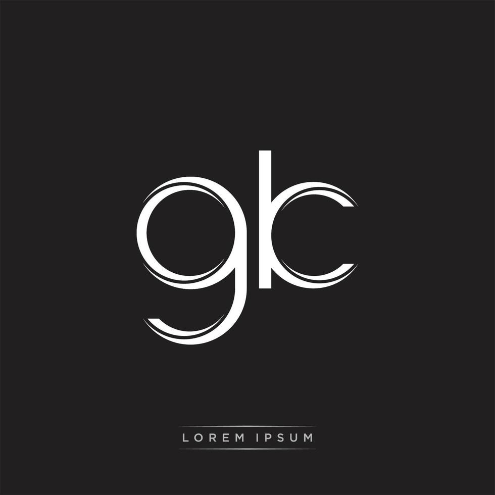 GK Initial Letter Split Lowercase Logo Modern Monogram Template Isolated on Black White vector