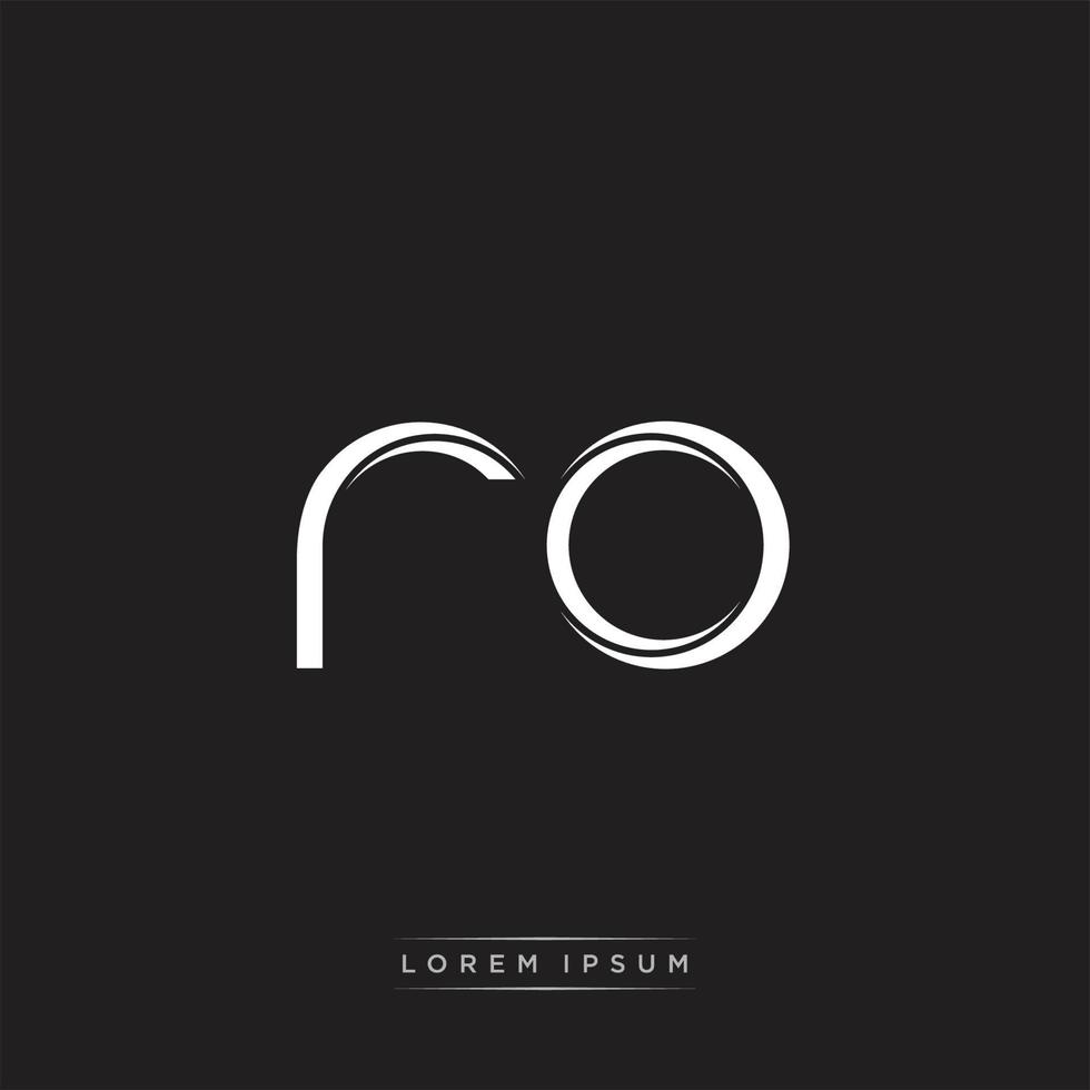 RO Initial Letter Split Lowercase Logo Modern Monogram Template Isolated on Black White vector