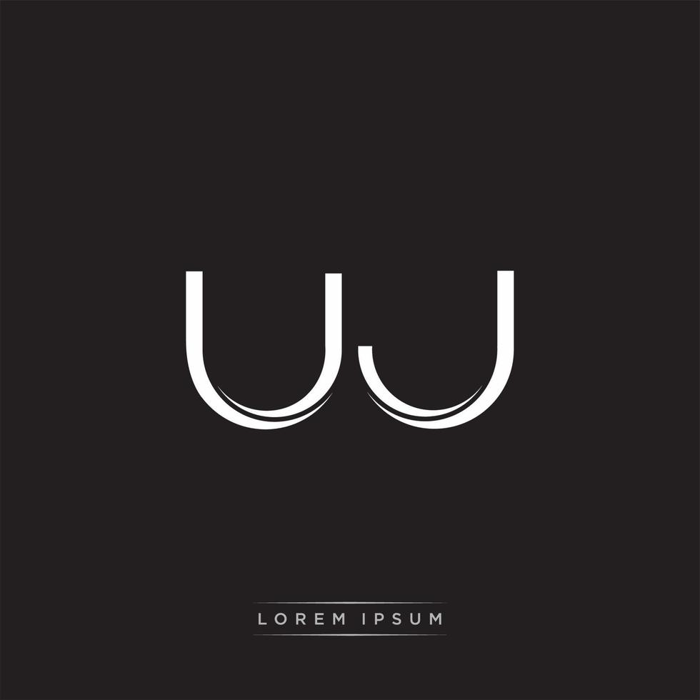 UJ Initial Letter Split Lowercase Logo Modern Monogram Template Isolated on Black White vector