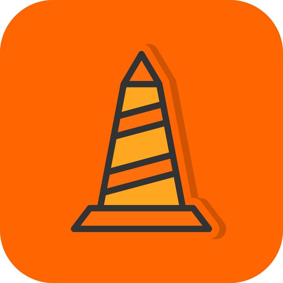 Traffic Cone Vector Icon Design