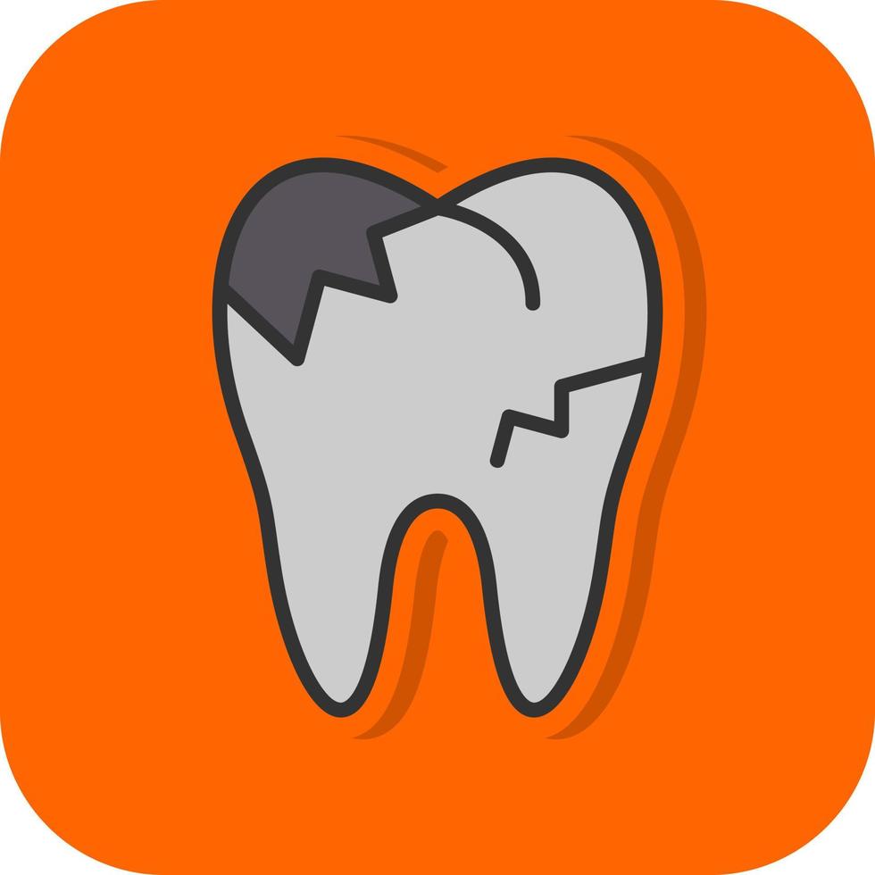 Decayed Teeth Vector Icon Design