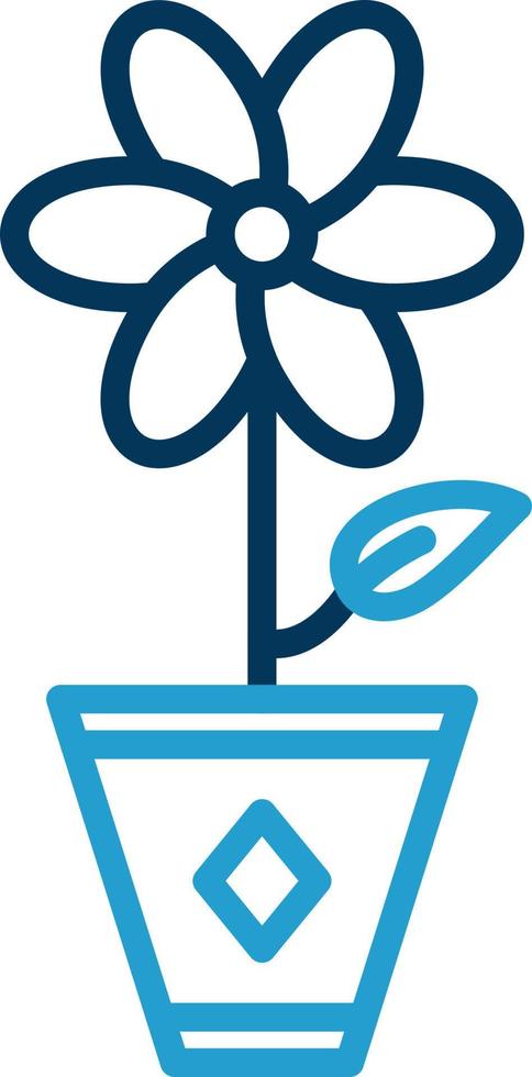 diseño de icono de vector de maceta de flores