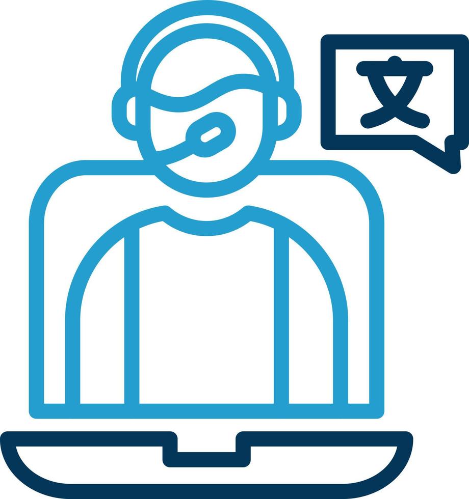Online Language Teacher Vector Icon Design