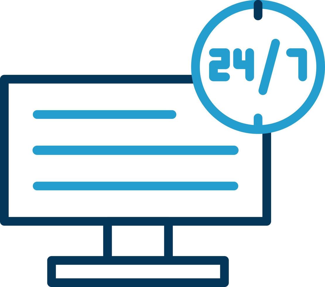 24 7 Monitoring Vector Icon Design