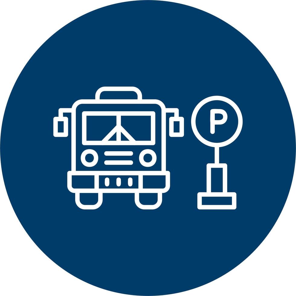Bus Parking Vector Icon