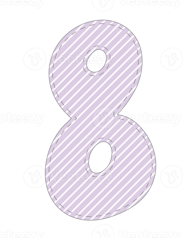 Cute Pastel Number png