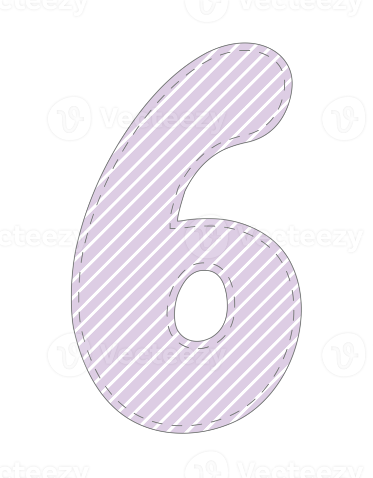 Cute Pastel Number png