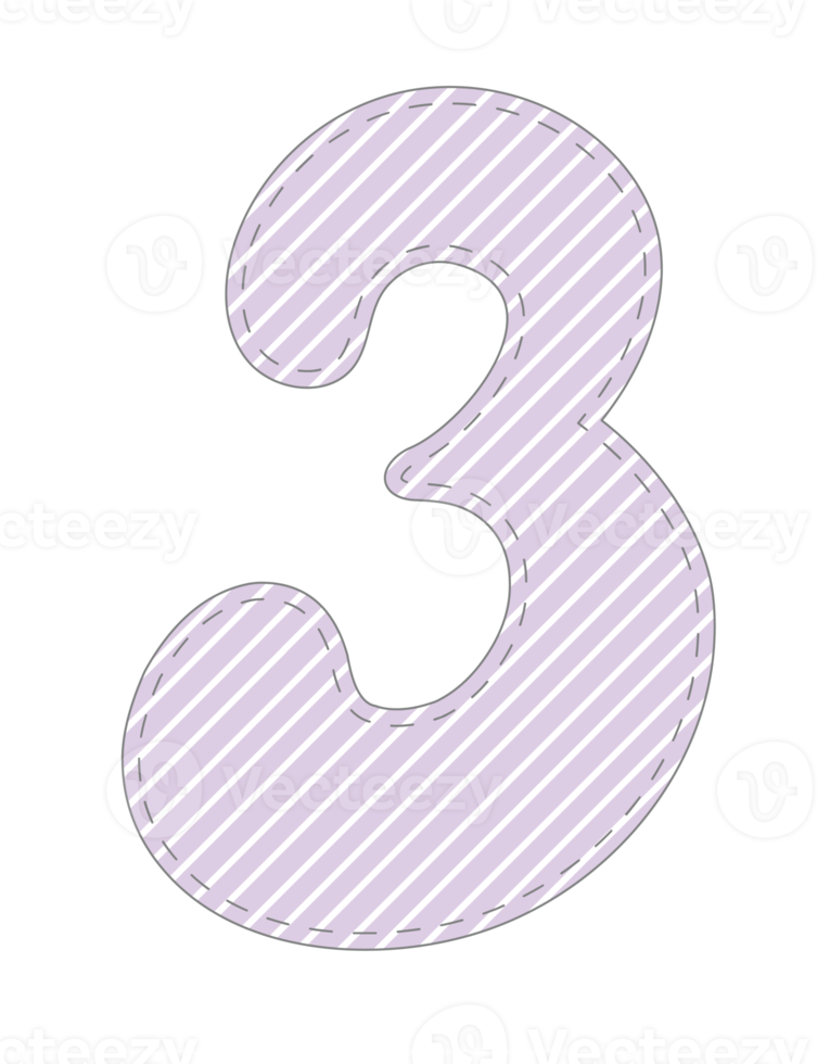 Cute Pastel Number png