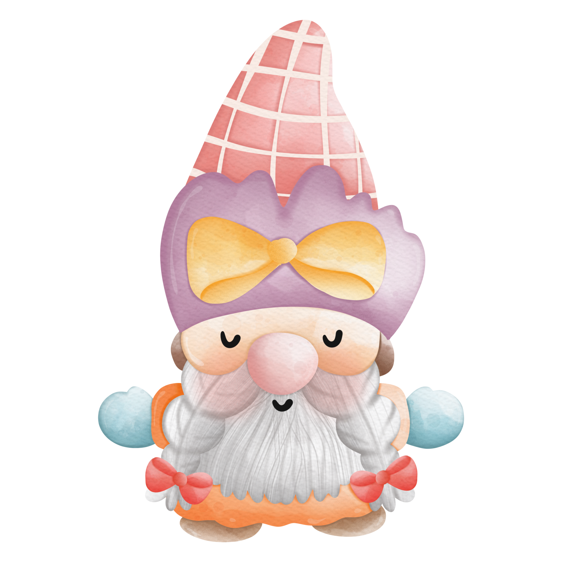 Free Watercolor cute easter gnome, bunny gnome, Rabbit Gnome Easter