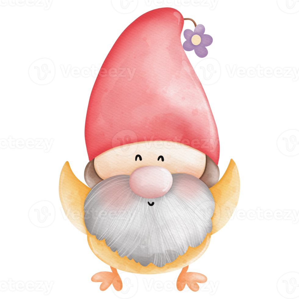 Free Watercolor cute easter gnome, bunny gnome, Rabbit Gnome Easter