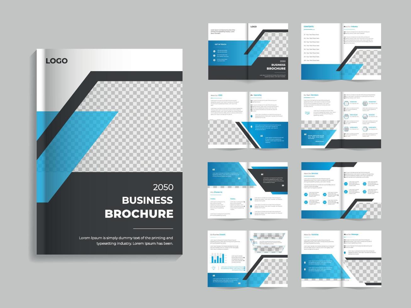 Corporate modern multipurpose multipage business profile brochure catalog template design vector