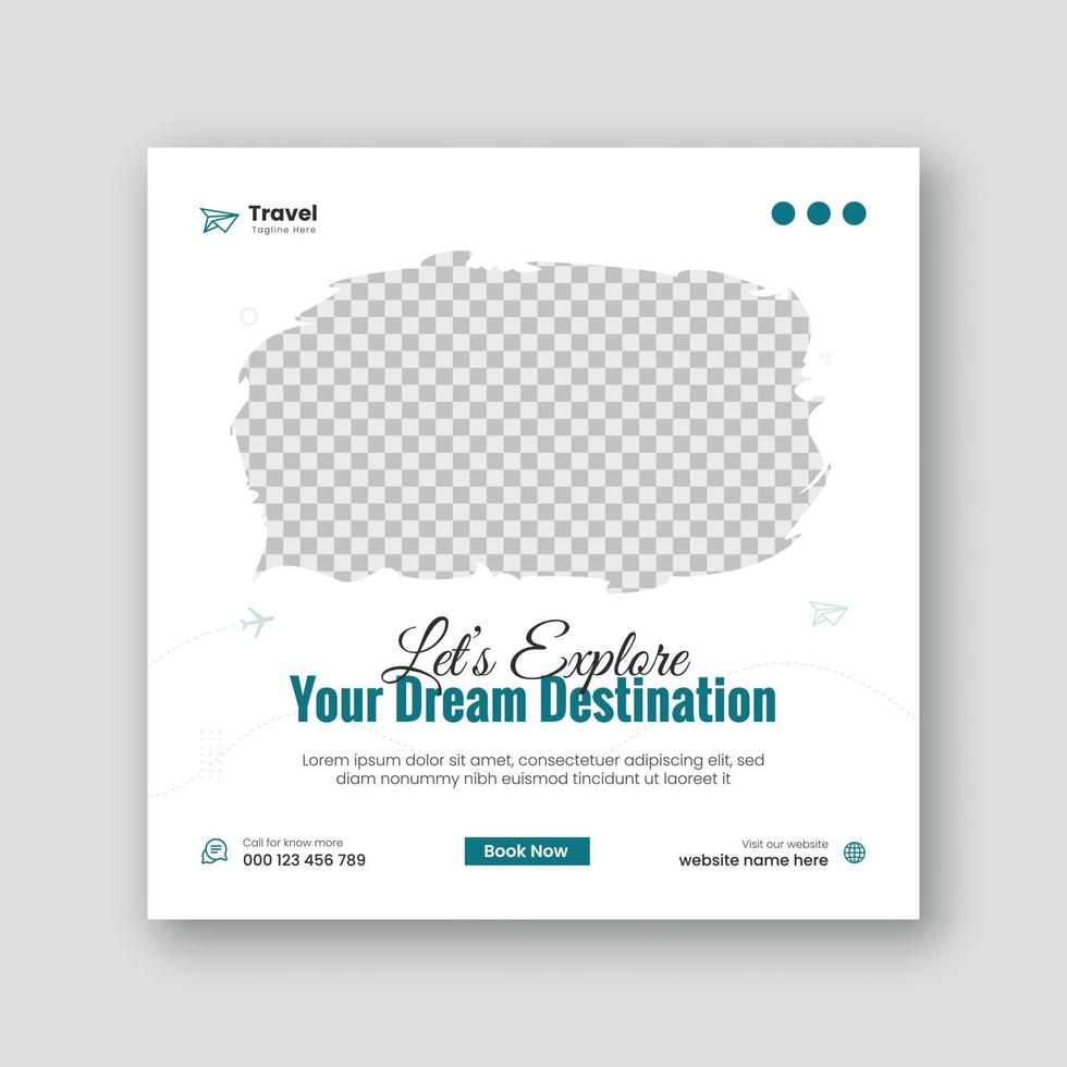 Travel The World Social Media Web Banner Design Template vector