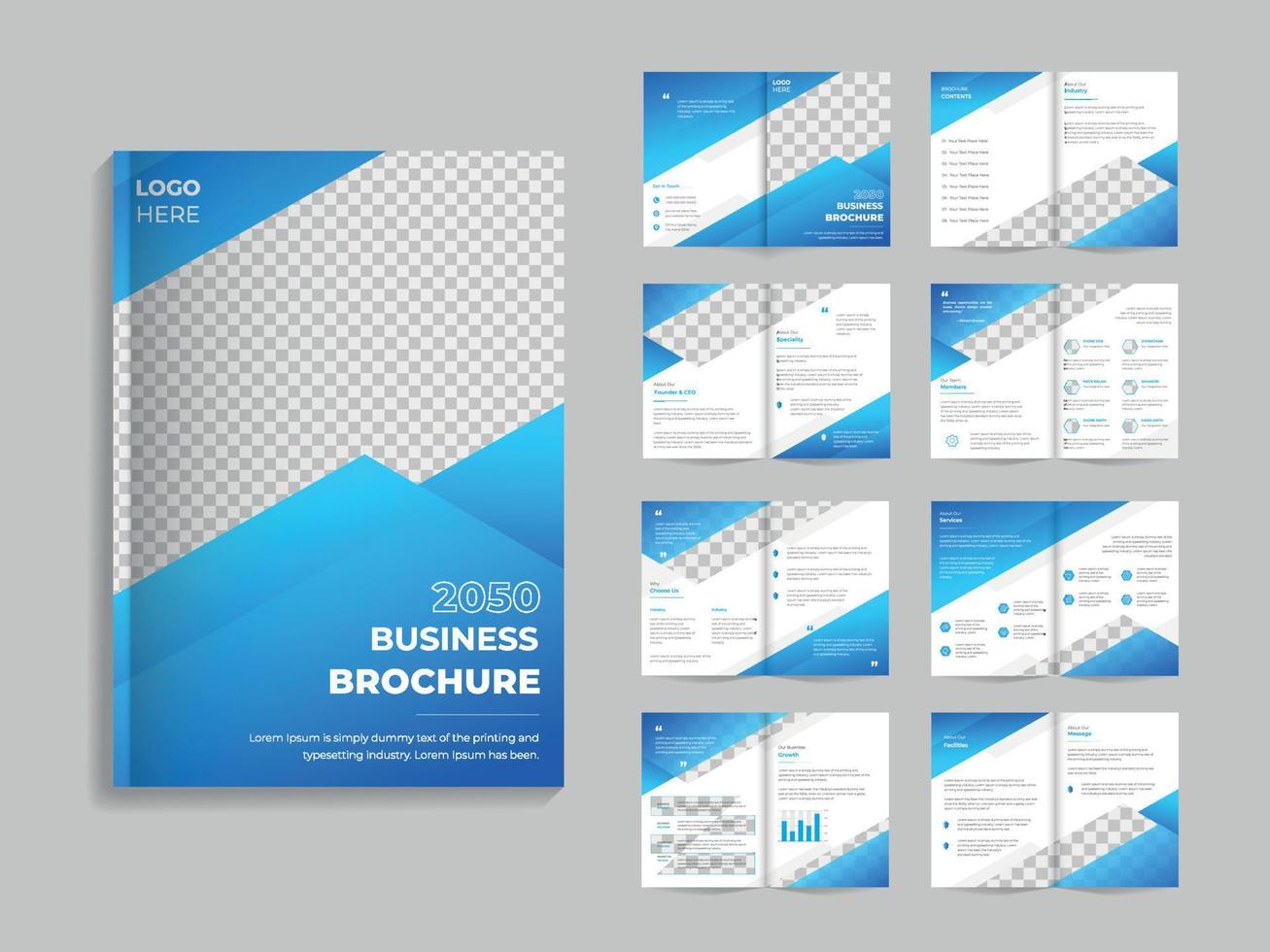 Corporate modern multipurpose multipage business profile brochure catalog template design vector
