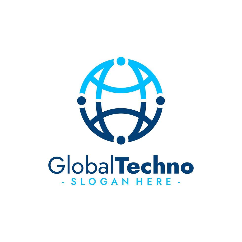 Global Technology Logo. Network and science design. Vector Illustration