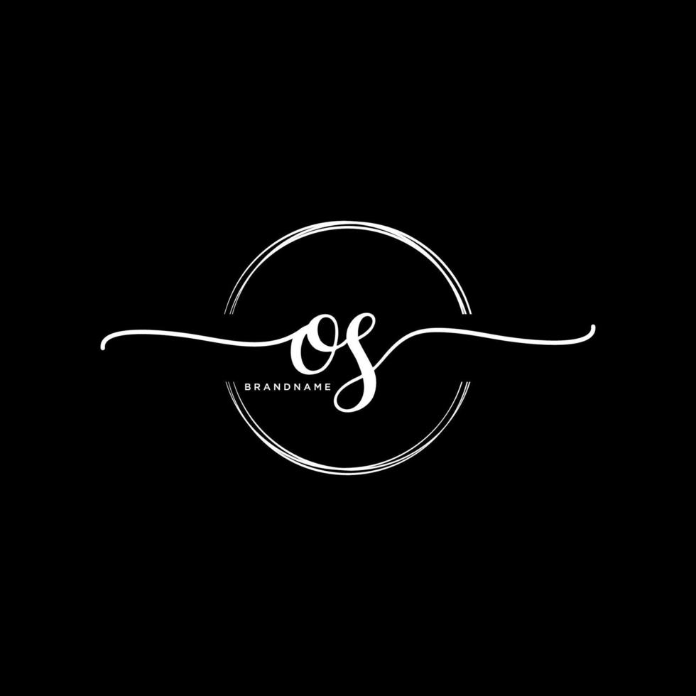 Initial OS feminine logo collections template. handwriting logo of initial signature, wedding, fashion, jewerly, boutique, floral and botanical with creative template for any company or business. vector