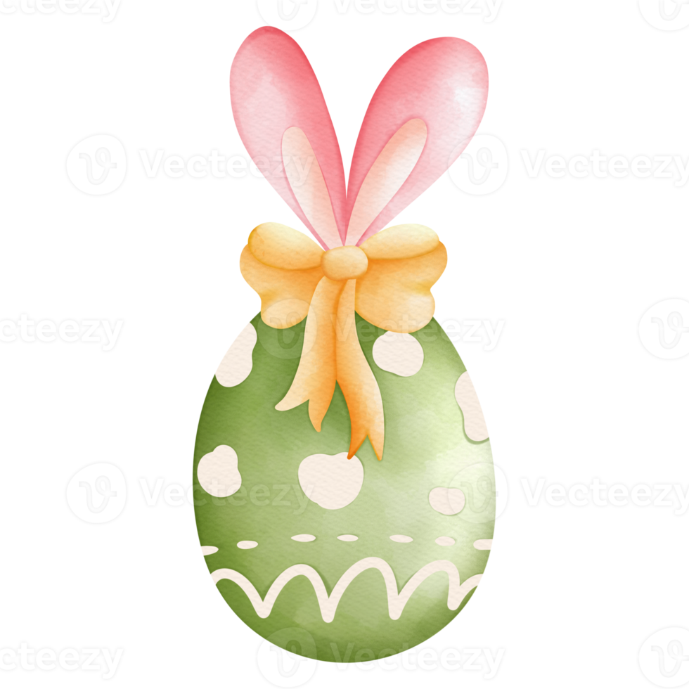 Watercolor Cute Easter Egg, Bunny Easter Hunt Egg, Easter Elements png