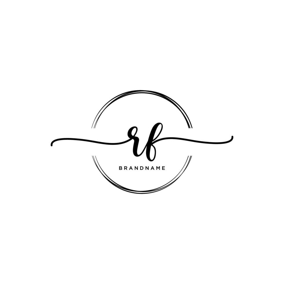 Initial RF feminine logo collections template. handwriting logo of initial signature, wedding, fashion, jewerly, boutique, floral and botanical with creative template for any company or business. vector
