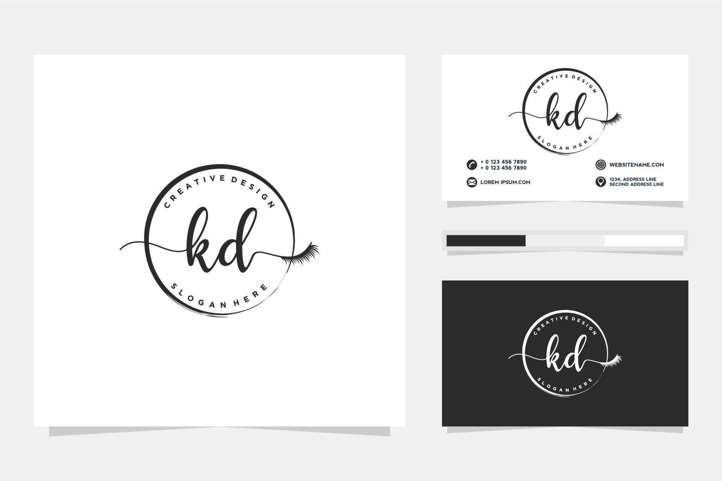 inicial kd femenino logo colecciones y negocio tarjeta templat prima vector