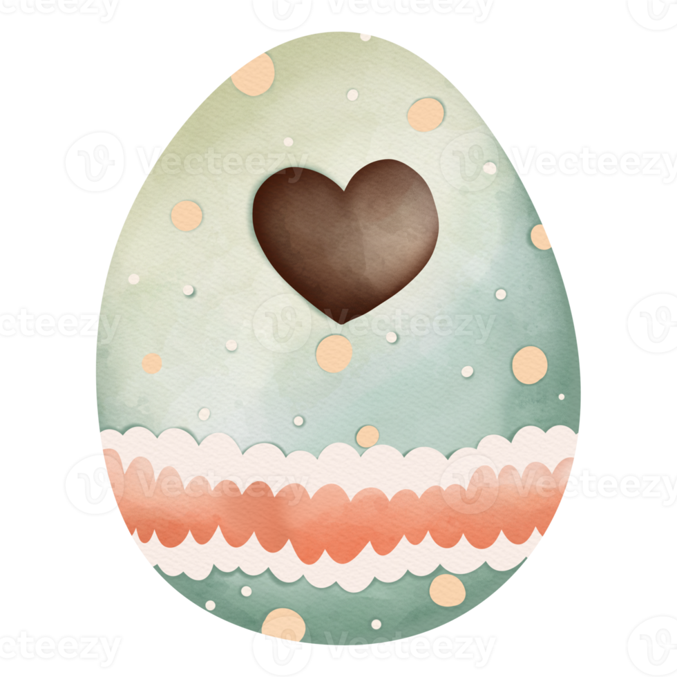 Watercolor Cute Easter Egg, Bunny Easter Hunt Egg, Easter Elements png