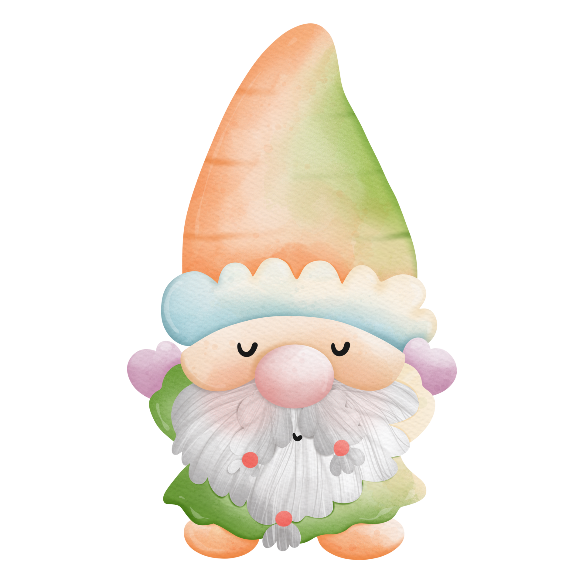 Watercolor cute easter gnome, bunny gnome, Rabbit Gnome Easter Elements