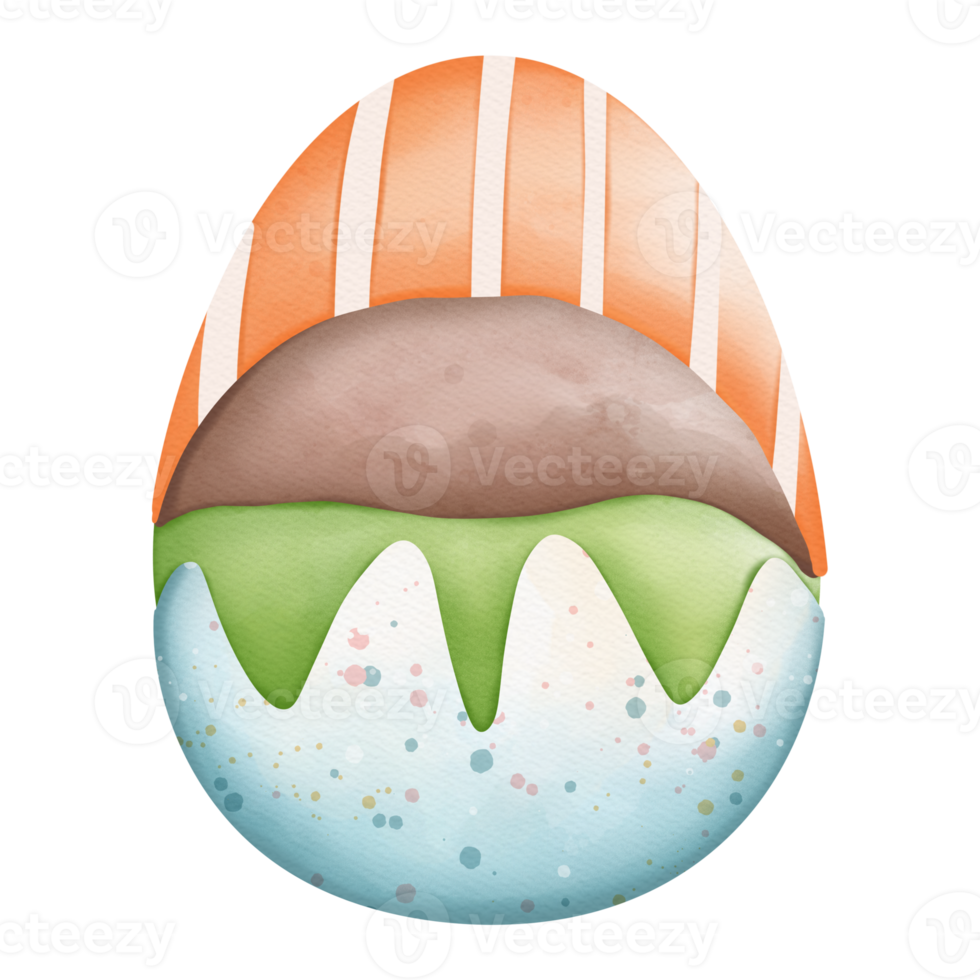 Watercolor Easter Egg Nest, Bunny Easter Hunt Egg, Easter Elements png