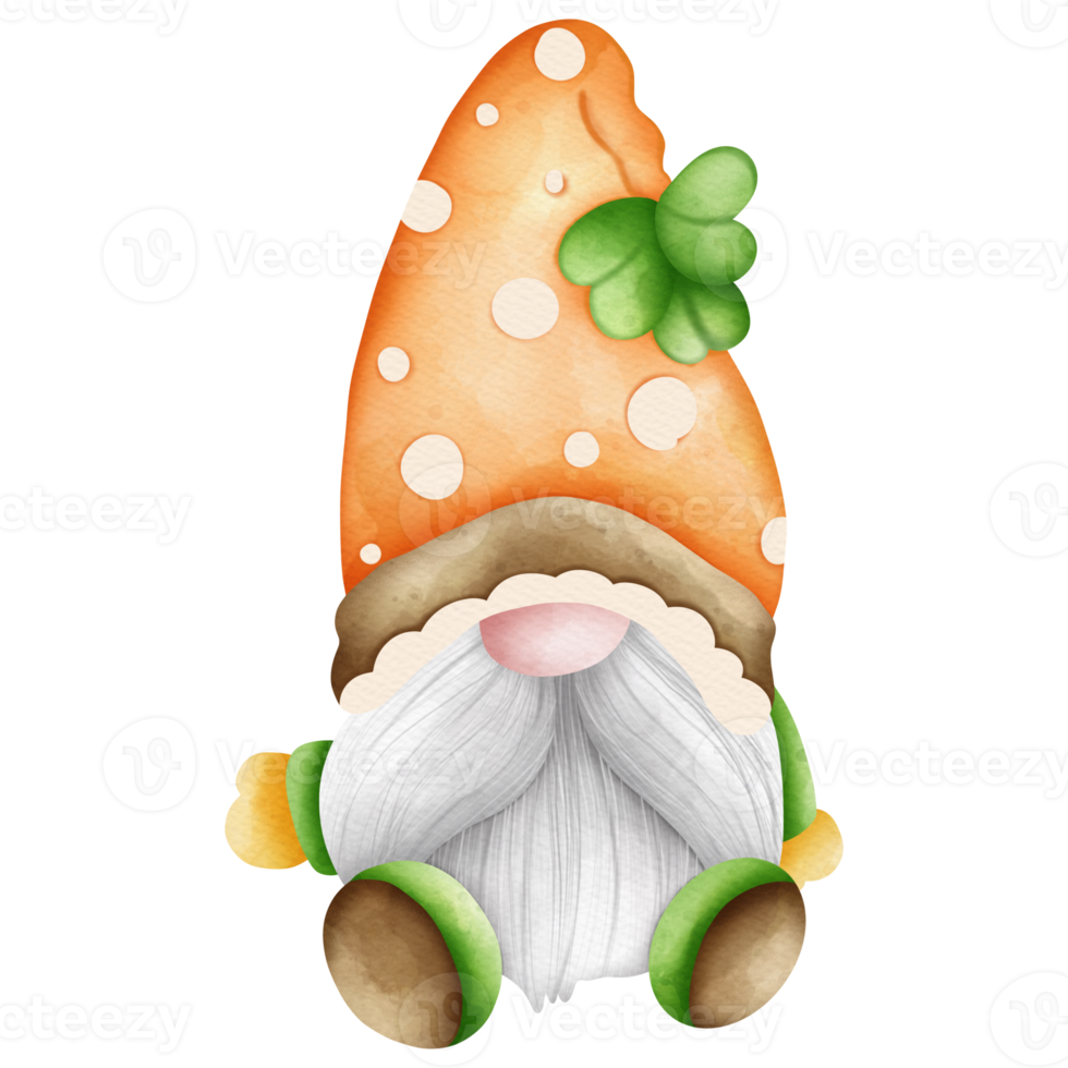 Watercolor Cute Gnome ST Patrick, Saint Patrick day, Digital painting Watercolor Illustration png