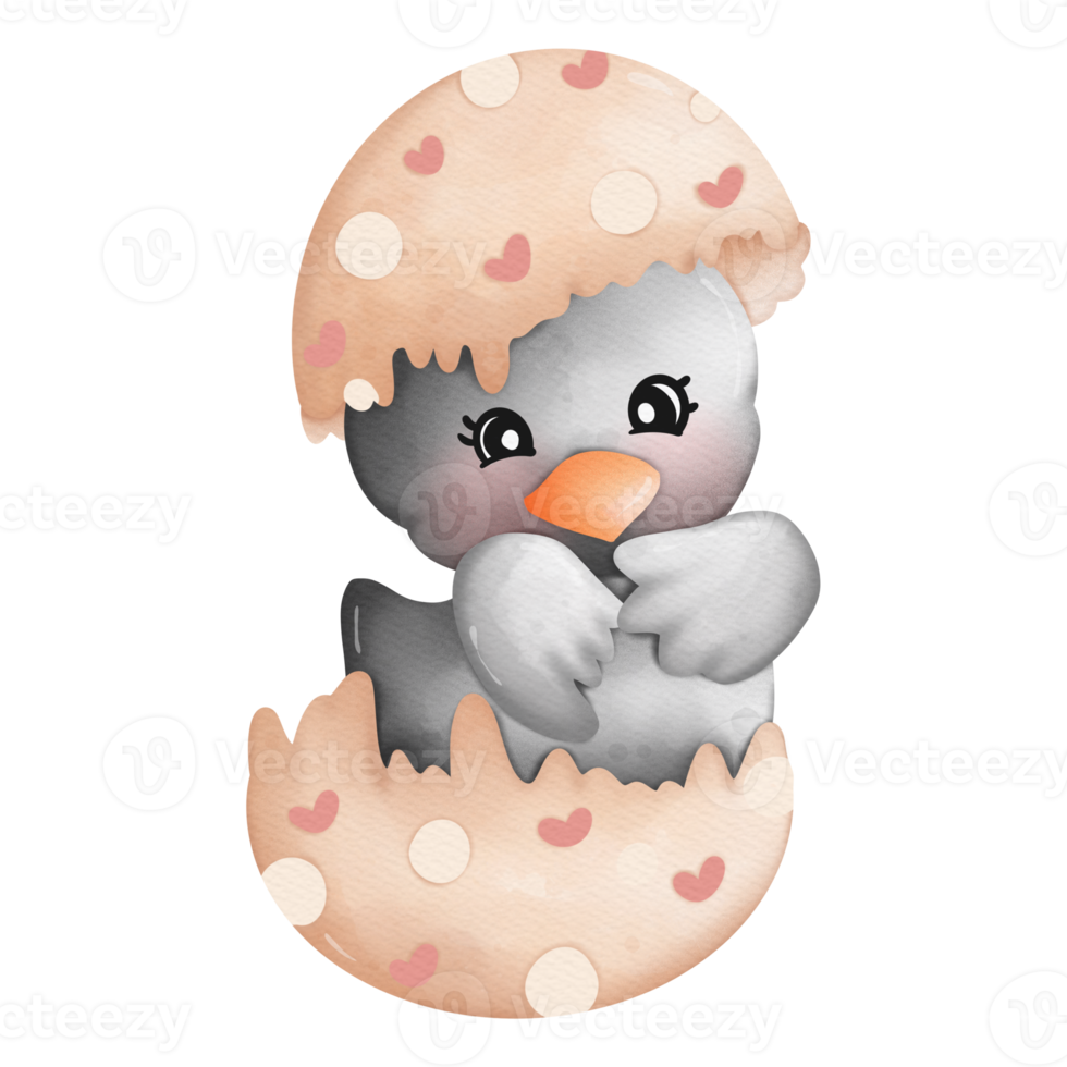 Watercolor cute cartoon chick for easter, Easter Elements, Easter and Spring concept png