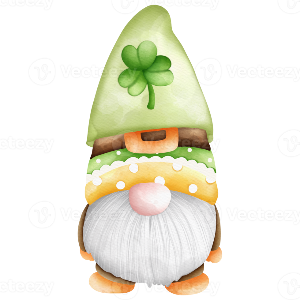 Watercolor Cute Gnome ST Patrick, Saint Patrick day, Digital painting Watercolor Illustration png