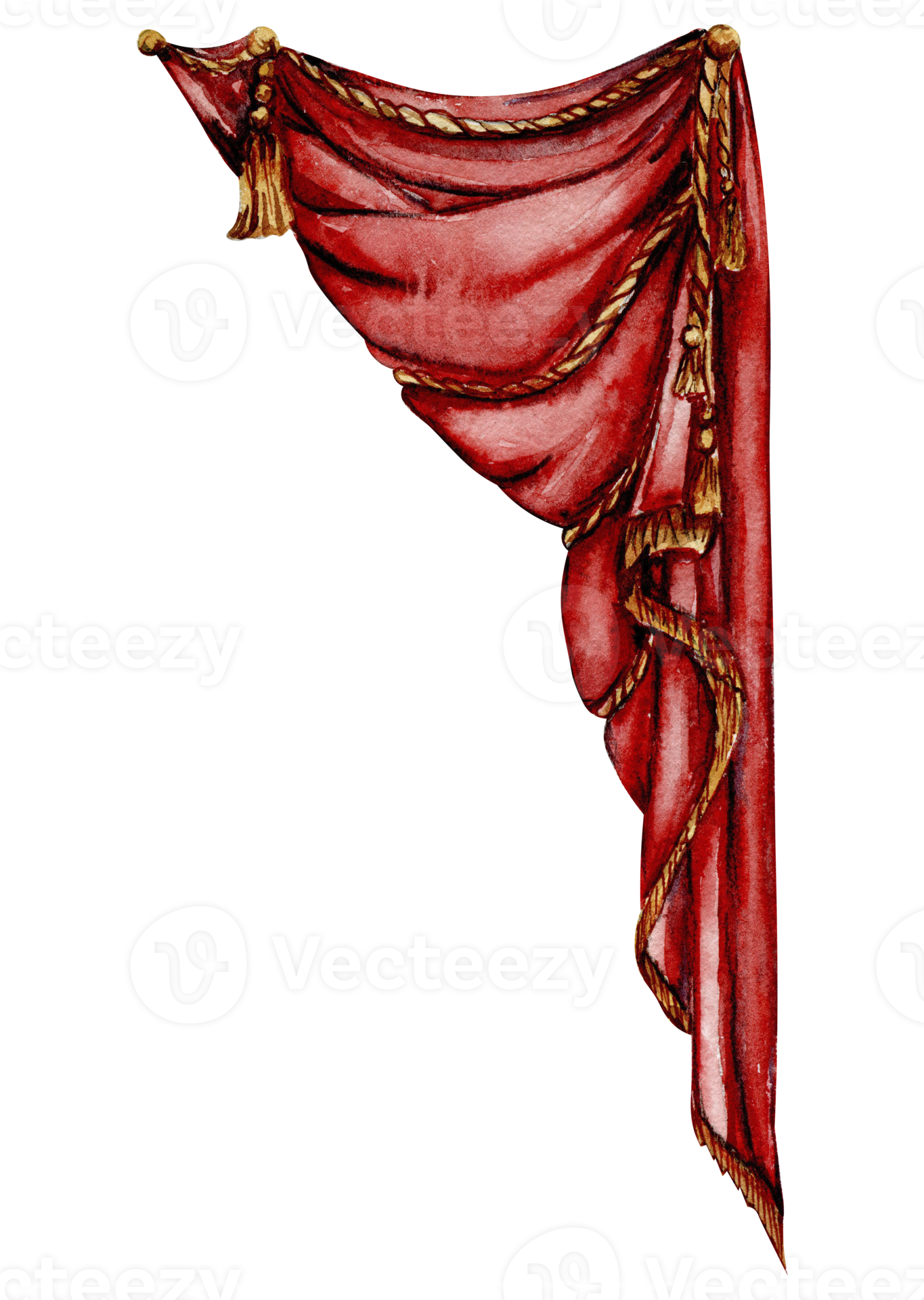 Watercolor hand drawn red circus tent vintage style. Perfect for