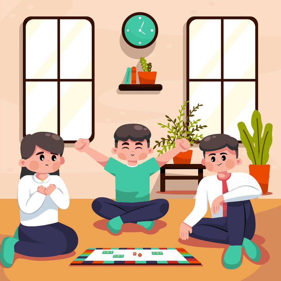 Kids Playing Board Game 20787988 Vector Art at Vecteezy