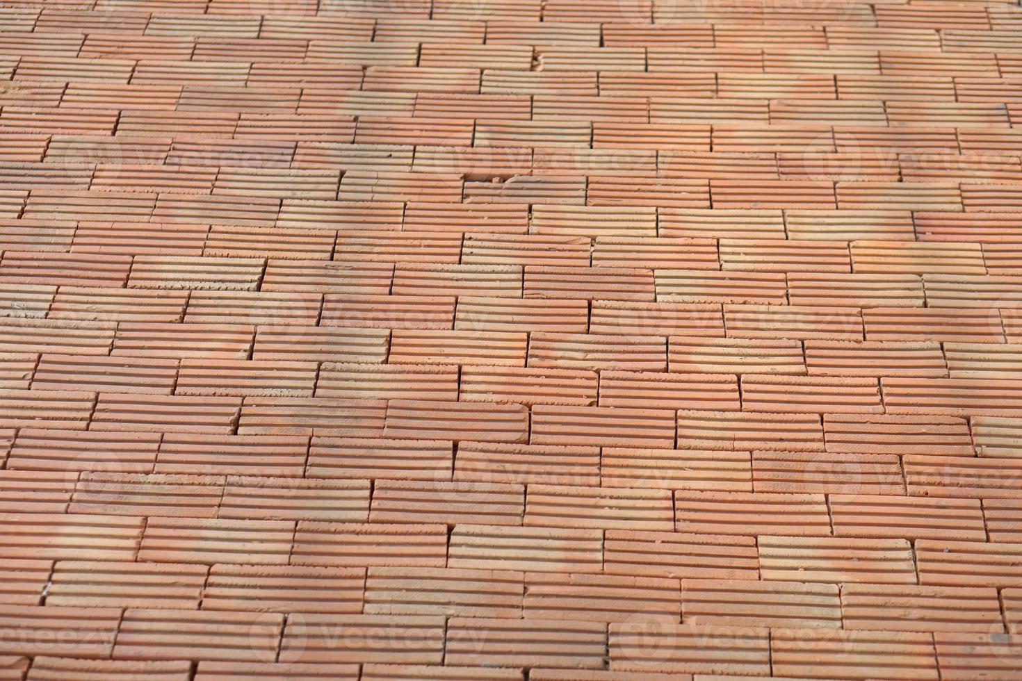 marrón ladrillo antecedentes corredor en el restaurante foto