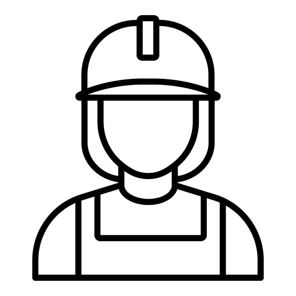 Factory Worker Woman Icon Style vector