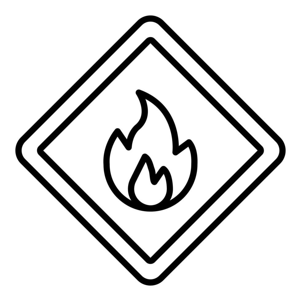 fuego peligro icono estilo vector