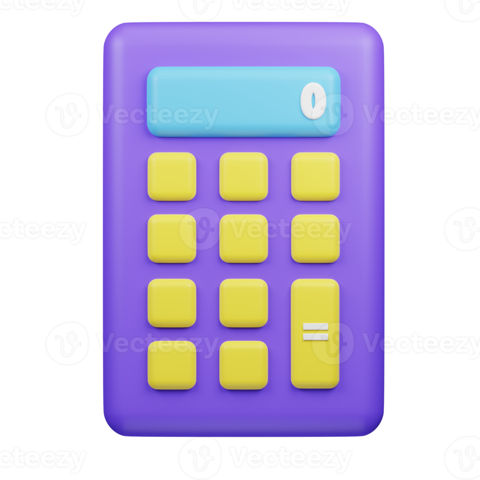 Calculator math device financial analytics bookkeeping budget debit credit calculations concept 3d icon png