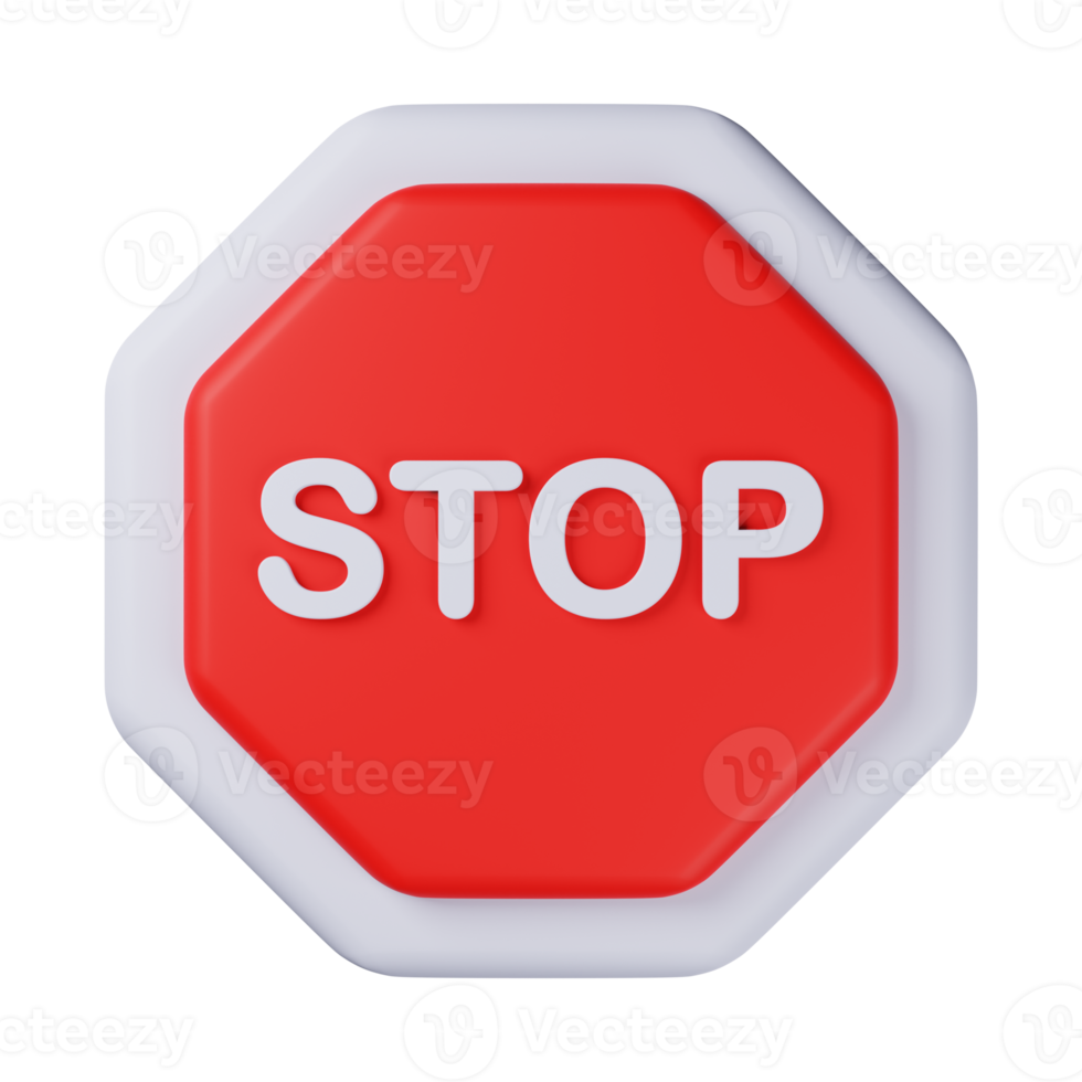 stop traffic sign traffic regulatory warning stop symbol warning signage octagon 3d icon png