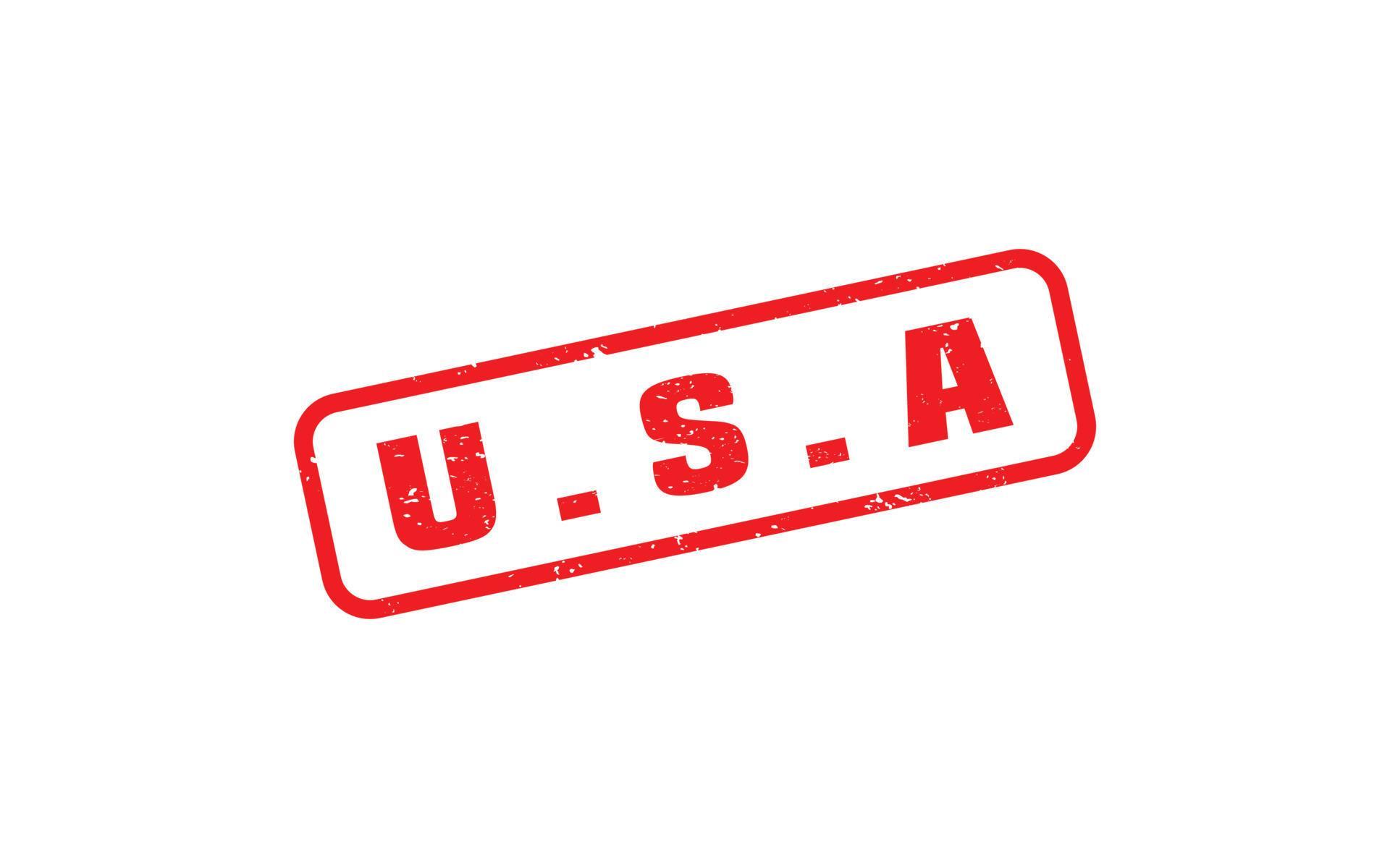 American USA stamp rubber with grunge style on white background