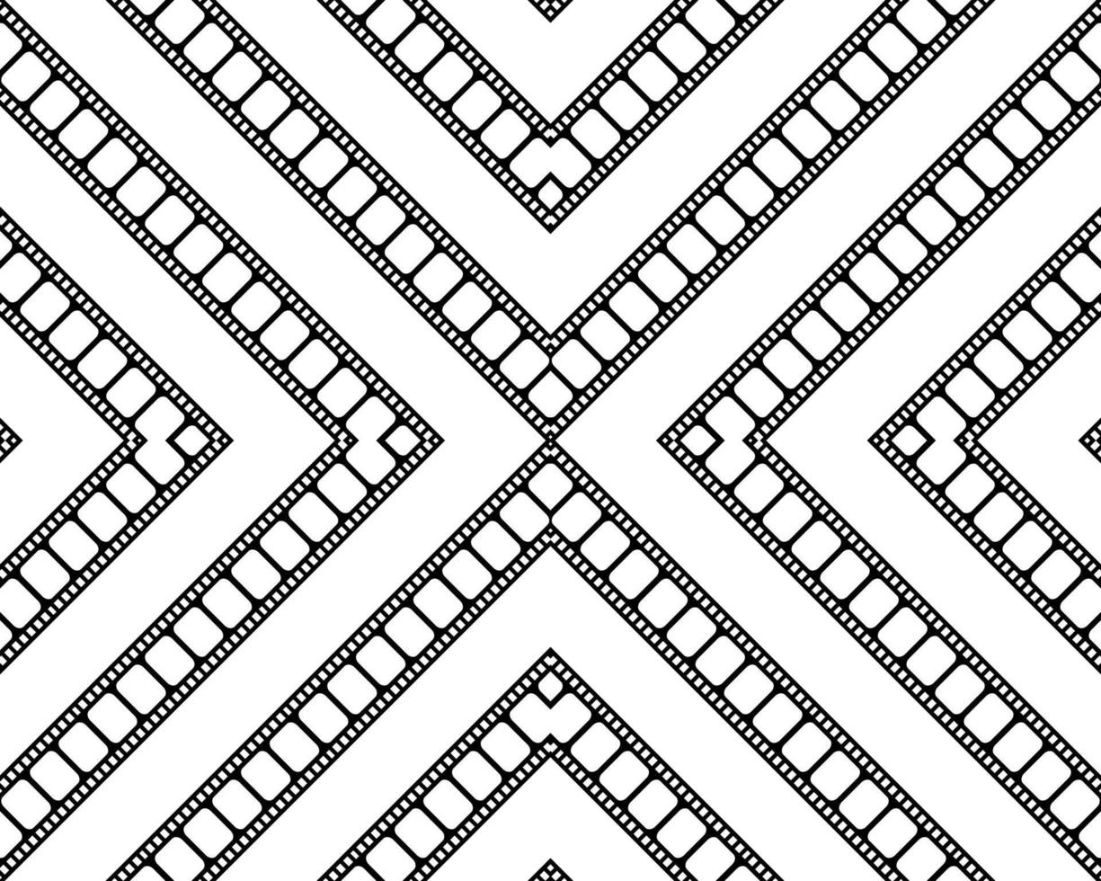 Seamless Filmstrip Motifs Pattern for Ornate, Decoration, Interior, Exterior, Background, Wallpaper, Cover or Graphic Design Element. Vector Illustration