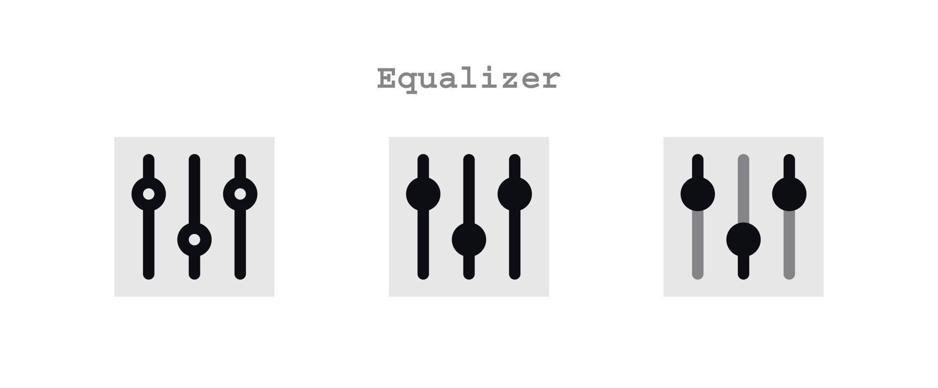 equalizer icons set vector