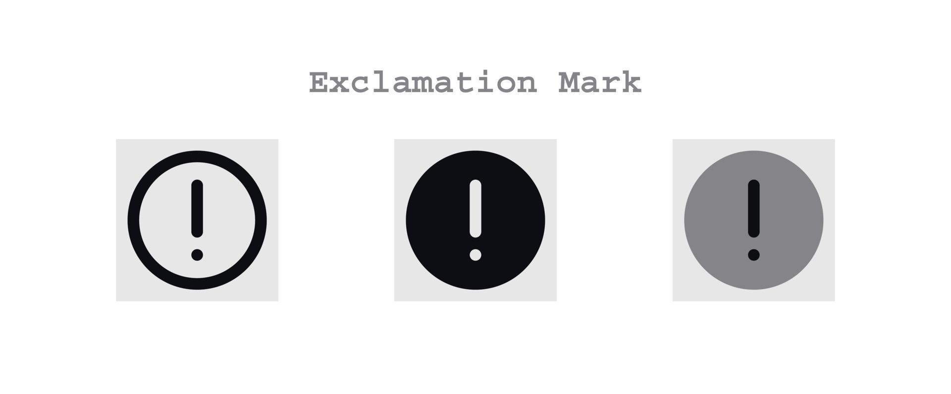 exclamation mark icons set vector